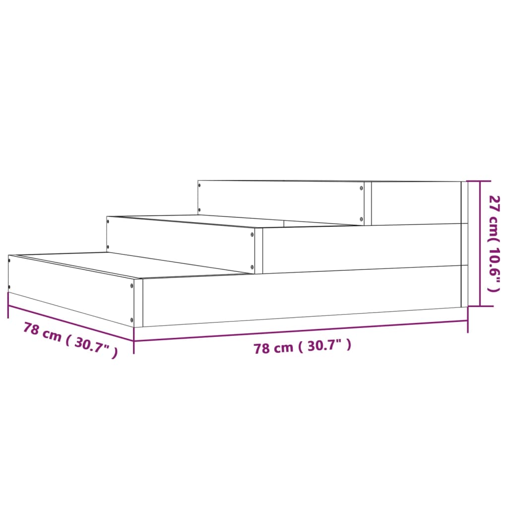 vidaXL Planter 78x78x27 cm Solid Wood Pine