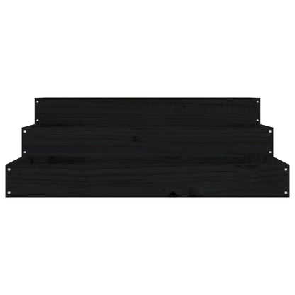 vidaXL Planter Black 78x78x27 cm Solid Wood Pine