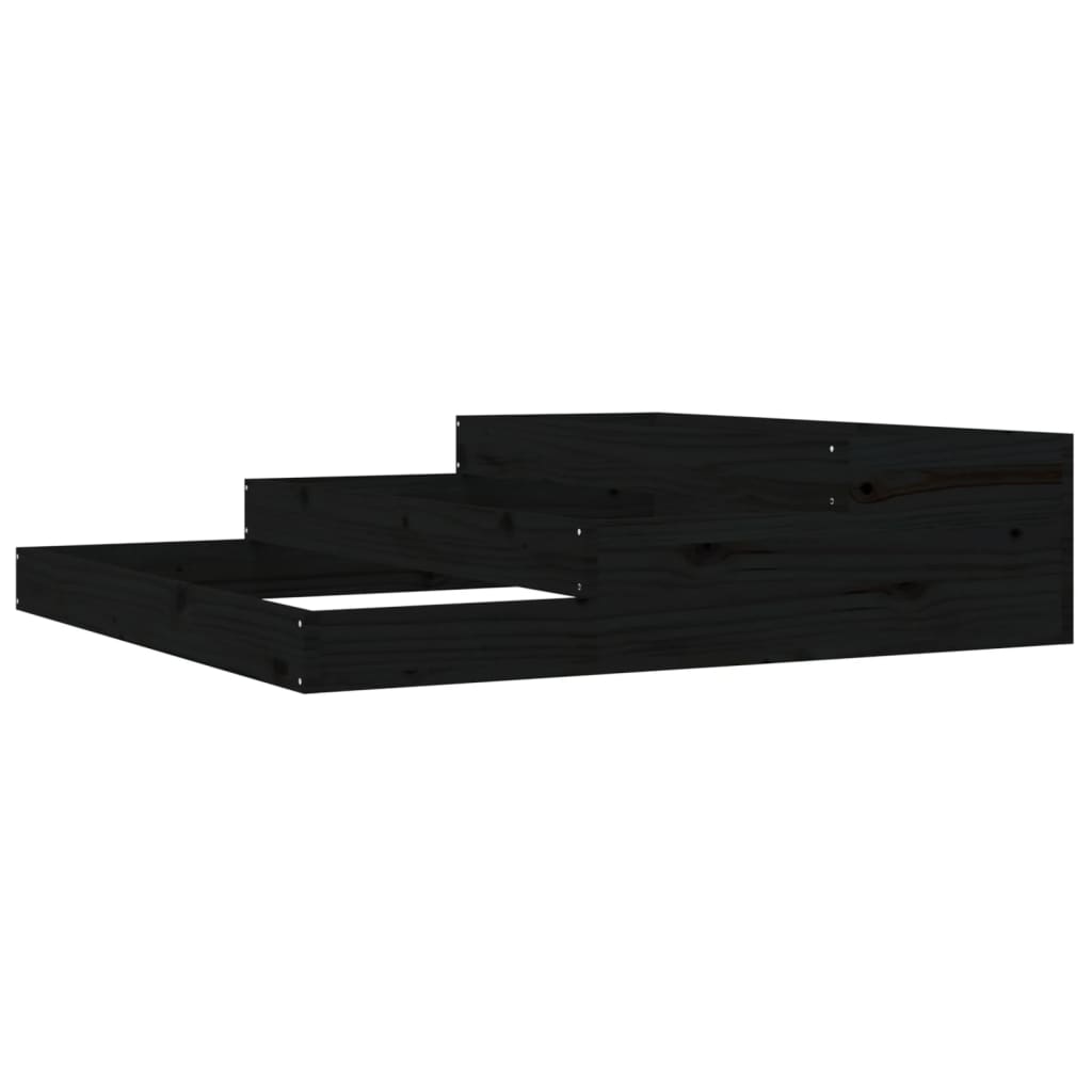 vidaXL Planter Black 107x107x27 cm Solid Wood Pine