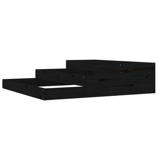 vidaXL Planter Black 107x107x27 cm Solid Wood Pine