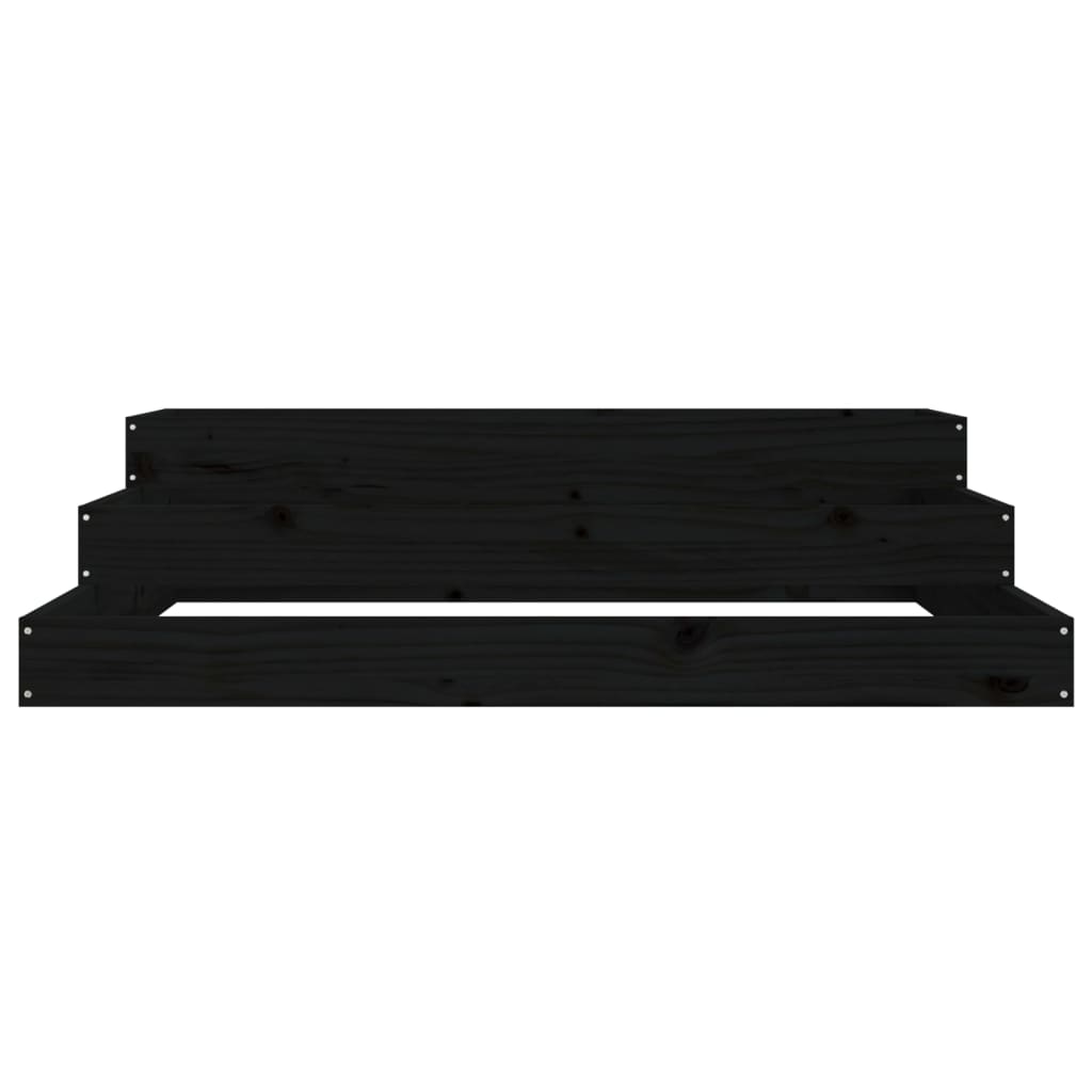 vidaXL Planter Black 107x107x27 cm Solid Wood Pine