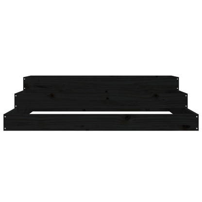 vidaXL Planter Black 107x107x27 cm Solid Wood Pine