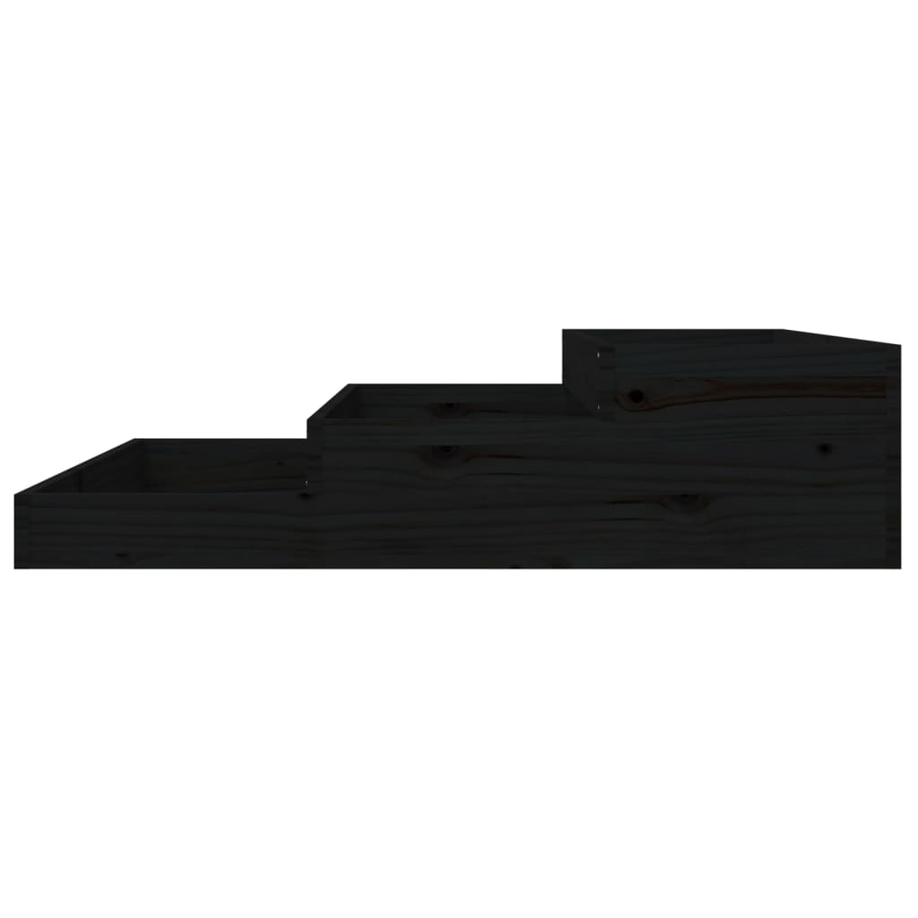 vidaXL Planter Black 107x107x27 cm Solid Wood Pine
