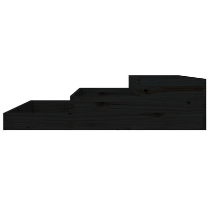 vidaXL Planter Black 107x107x27 cm Solid Wood Pine