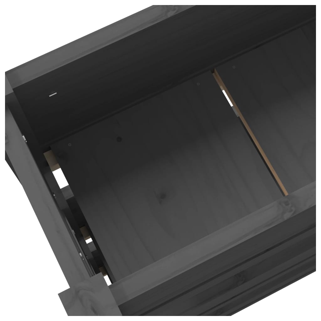 vidaXL Planter Grey 112x25x104.5 cm Solid Wood Pine