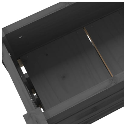 vidaXL Planter Grey 112x25x104.5 cm Solid Wood Pine