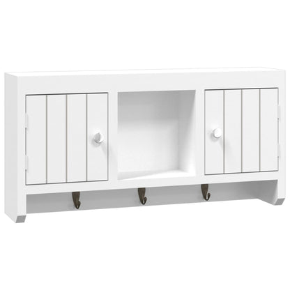 vidaXL Key Cabinet White 40x8.5x20 cm Engineered Wood&Steel