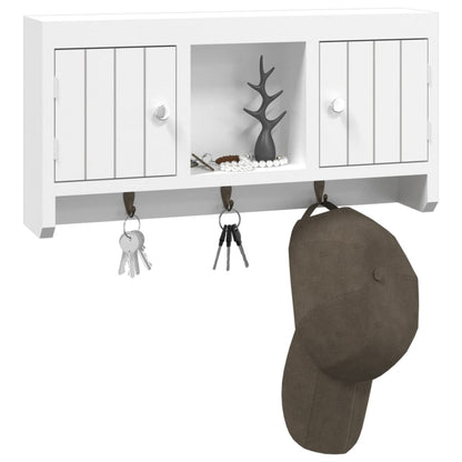 vidaXL Key Cabinet White 40x8.5x20 cm Engineered Wood&Steel