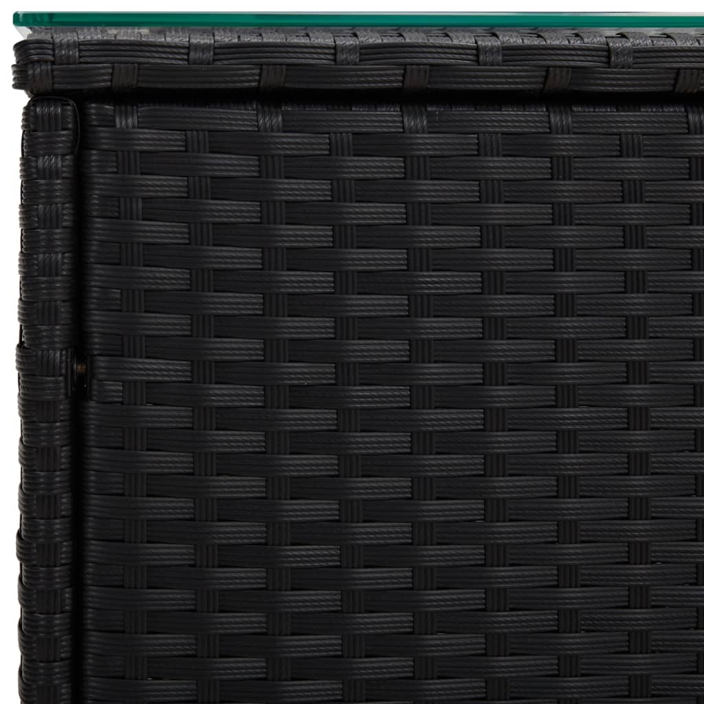 vidaXL Side Table | Black | PE rattan | Compact |  Durable  | Side Table