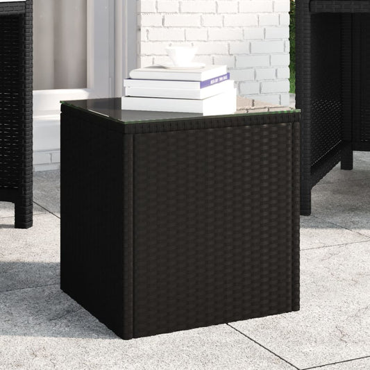 vidaXL Side Table | Black | PE rattan | Compact |  Durable  | Side Table