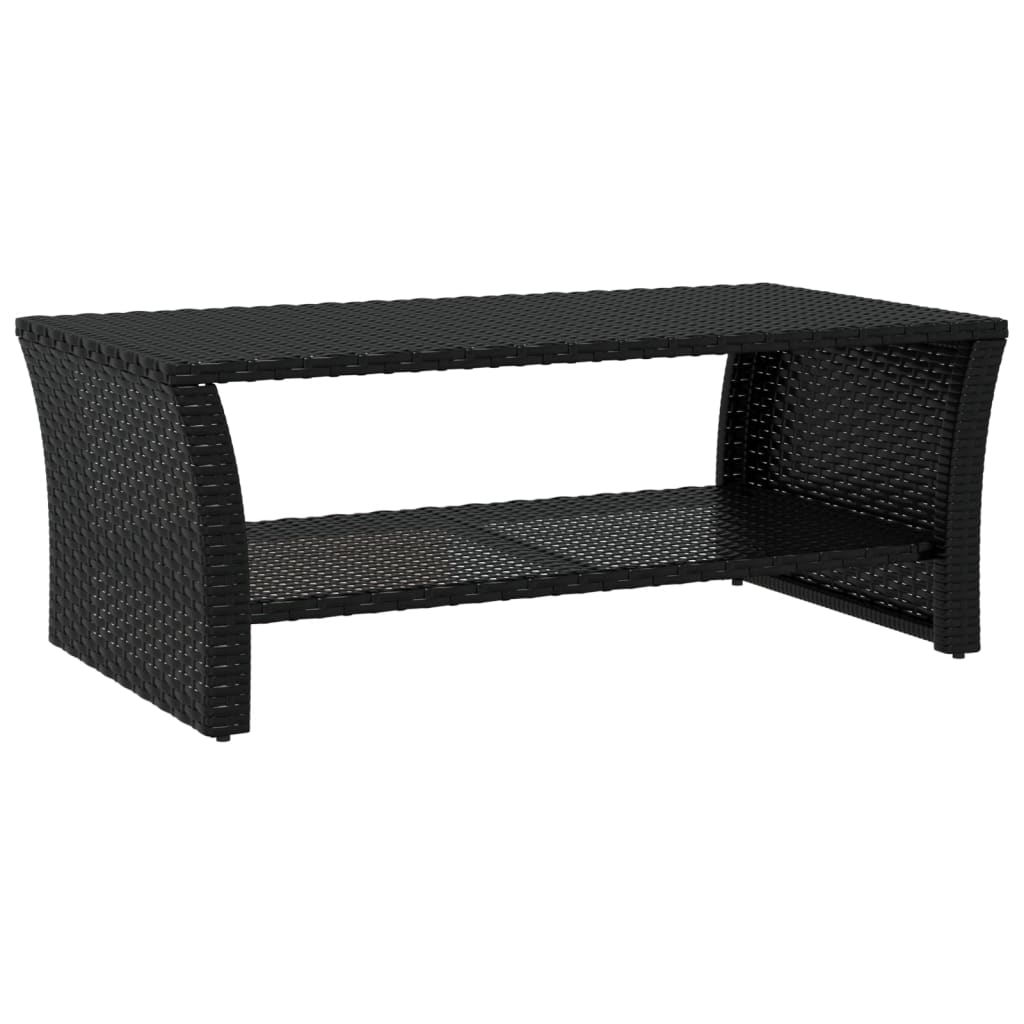vidaXL Coffee Table | Black | PE rattan, powder-coated steel | 100x50x40 cm