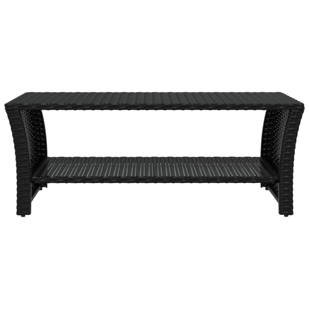 vidaXL Coffee Table | Black | PE rattan, powder-coated steel | 100x50x40 cm