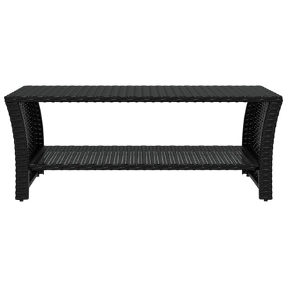 vidaXL Coffee Table | Black | PE rattan, powder-coated steel | 100x50x40 cm