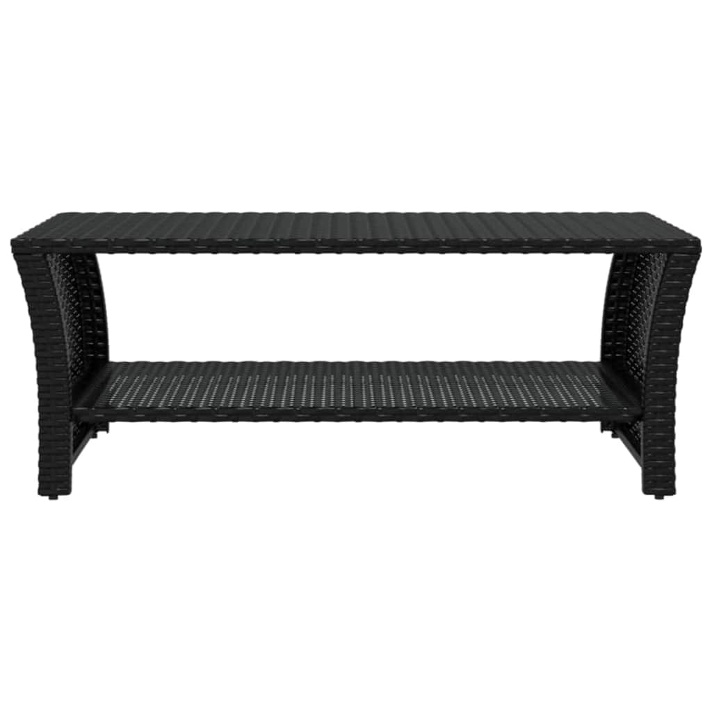 vidaXL Coffee Table Black 100x50x40 cm Poly Rattan