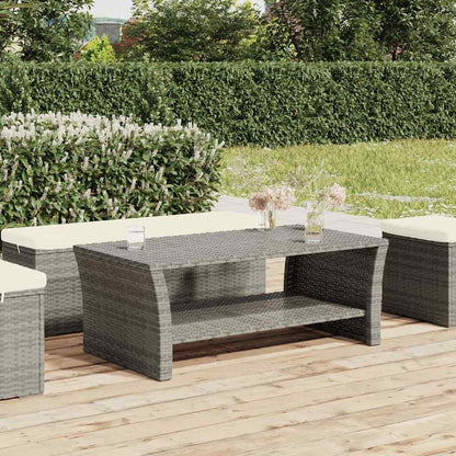 vidaXL Coffee Table Grey 100x50x40 cm Poly Rattan