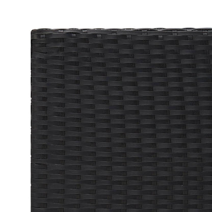 vidaXL Side Table Black 55x45x49 cm Poly Rattan
