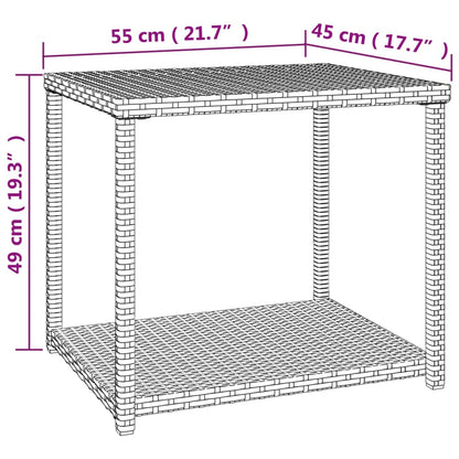 vidaXL Side Table Black 55x45x49 cm Poly Rattan