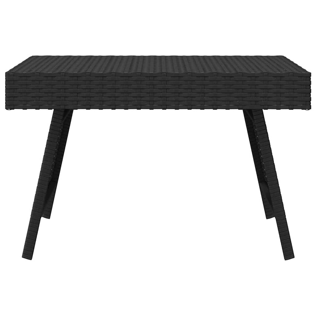 vidaXL Foldable Side Table Black 60x40x38 cm Poly Rattan