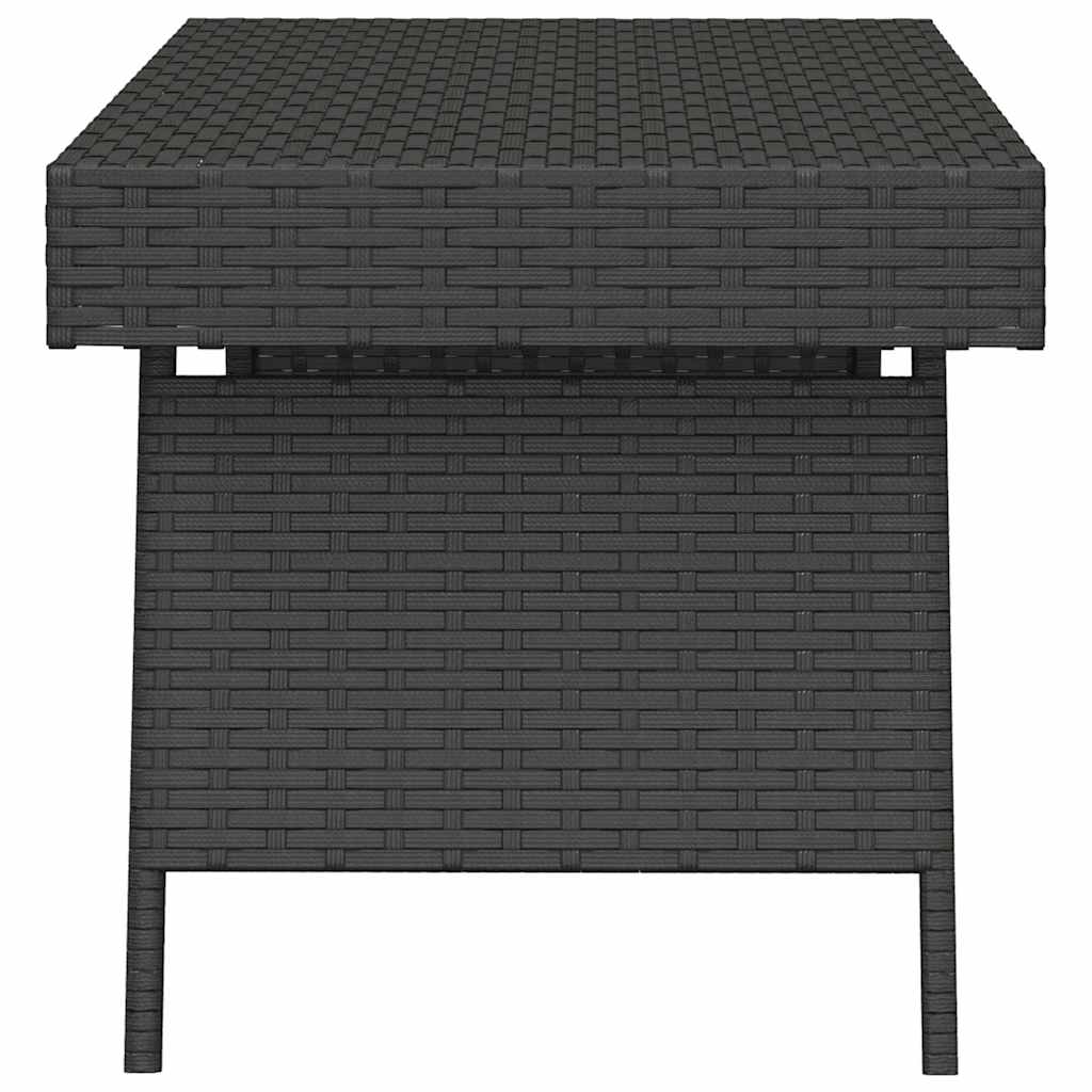 vidaXL Foldable Side Table Black 60x40x38 cm Poly Rattan