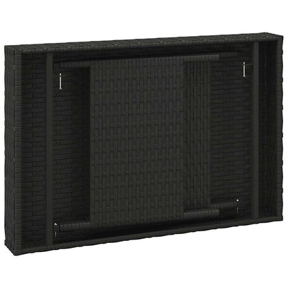 vidaXL Foldable Side Table Black 60x40x38 cm Poly Rattan