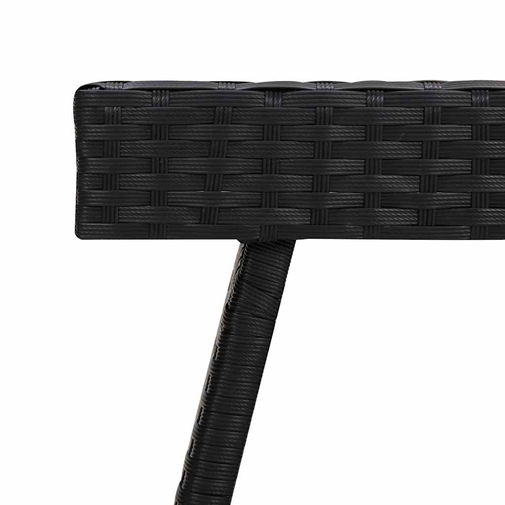vidaXL Foldable Side Table Black 60x40x38 cm Poly Rattan