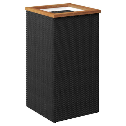vidaXL Planter Black 40x40x80 cm Poly Rattan