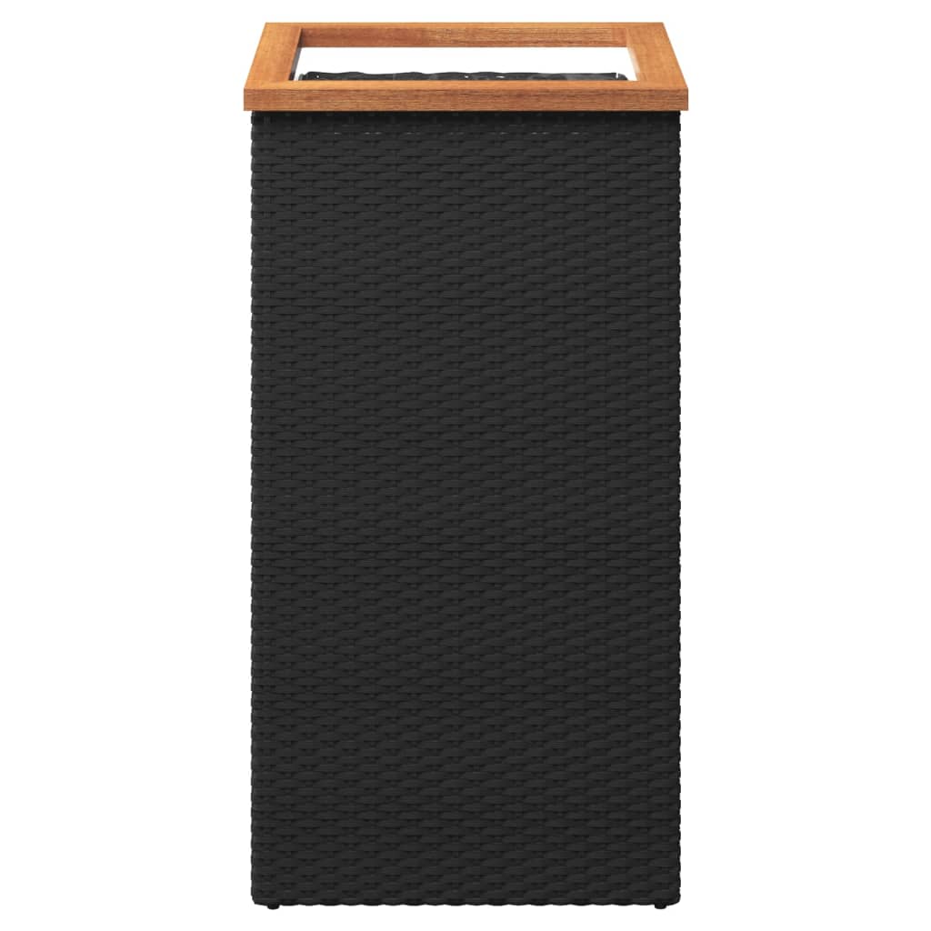 vidaXL Planter Black 40x40x80 cm Poly Rattan
