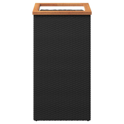 vidaXL Planter Black 40x40x80 cm Poly Rattan