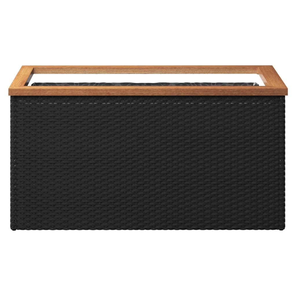 vidaXL Planter Black 80x40x40 cm Poly Rattan