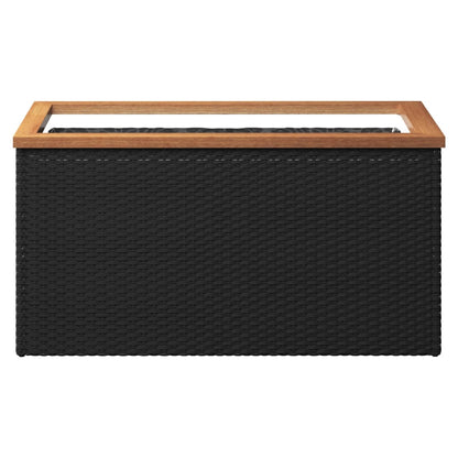 vidaXL Planter Black 80x40x40 cm Poly Rattan
