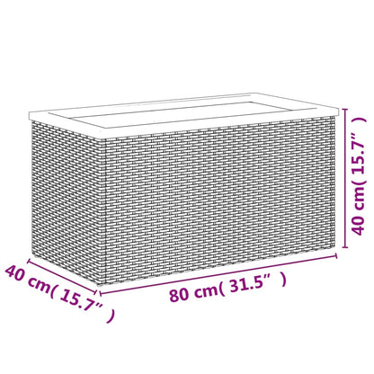 vidaXL Planter Black 80x40x40 cm Poly Rattan