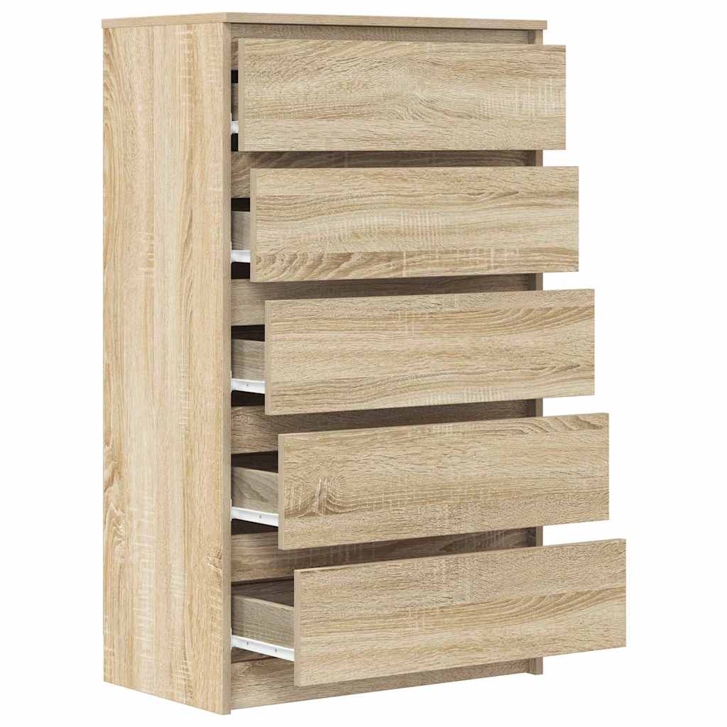 vidaXL Drawer Cabinet Sonoma Oak 60x36x103 cm Engineered Wood