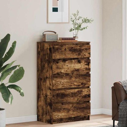vidaXL Drawer Cabinet Smoked Oak 60x36x103 cm Engineered Wood
