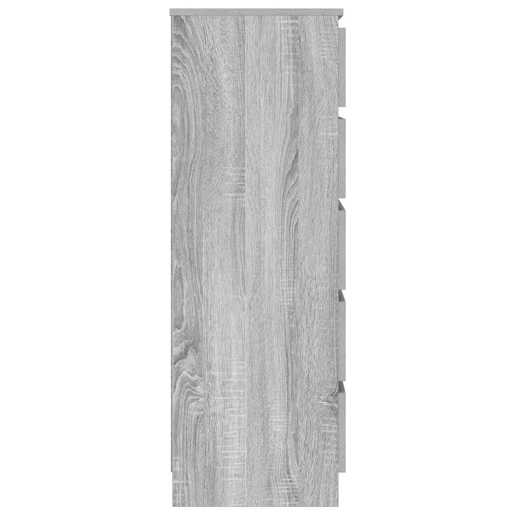 vidaXL Drawer Cabinet Grey Sonoma 60x36x103 cm Engineered Wood
