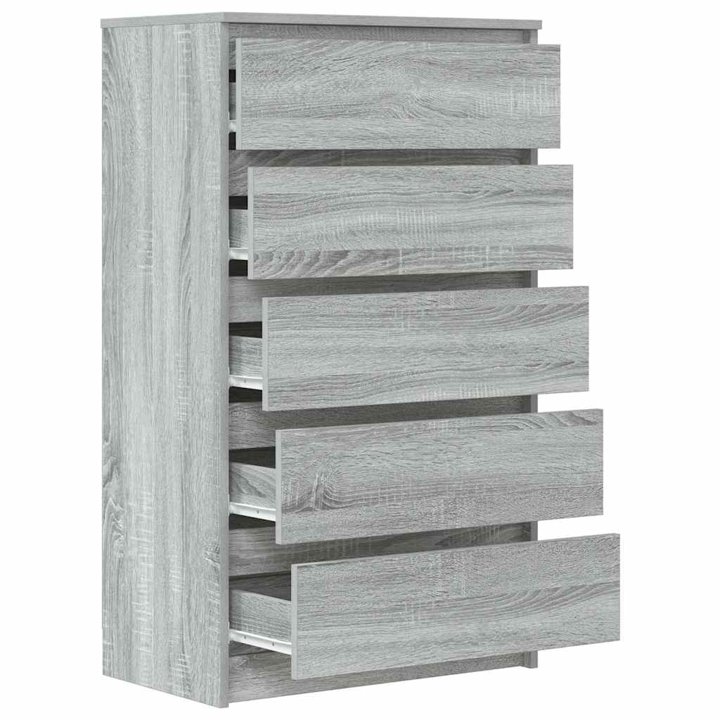 vidaXL Drawer Cabinet Grey Sonoma 60x36x103 cm Engineered Wood