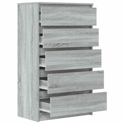 vidaXL Drawer Cabinet Grey Sonoma 60x36x103 cm Engineered Wood