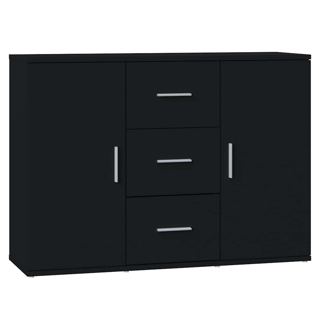 vidaXL Sideboard Black 91x29,5x65 cm Engineered Wood