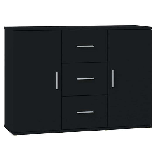 vidaXL Sideboard Black 91x29,5x65 cm Engineered Wood
