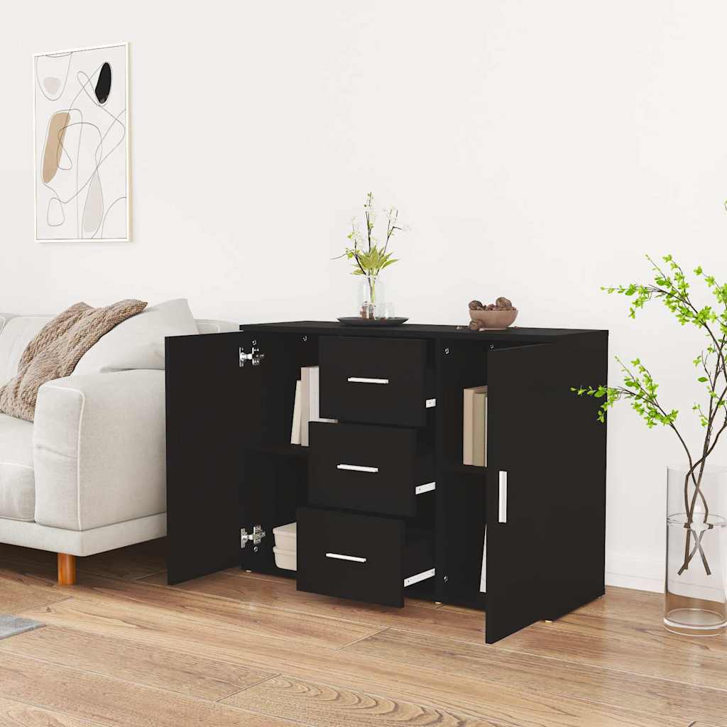vidaXL Sideboard Black 91x29,5x65 cm Engineered Wood