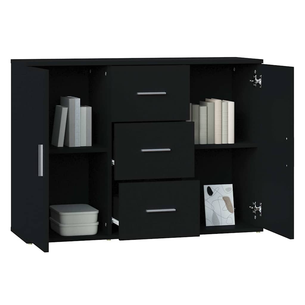 vidaXL Sideboard Black 91x29,5x65 cm Engineered Wood
