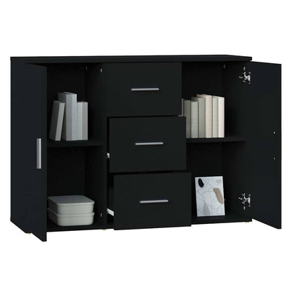 vidaXL Sideboard Black 91x29,5x65 cm Engineered Wood