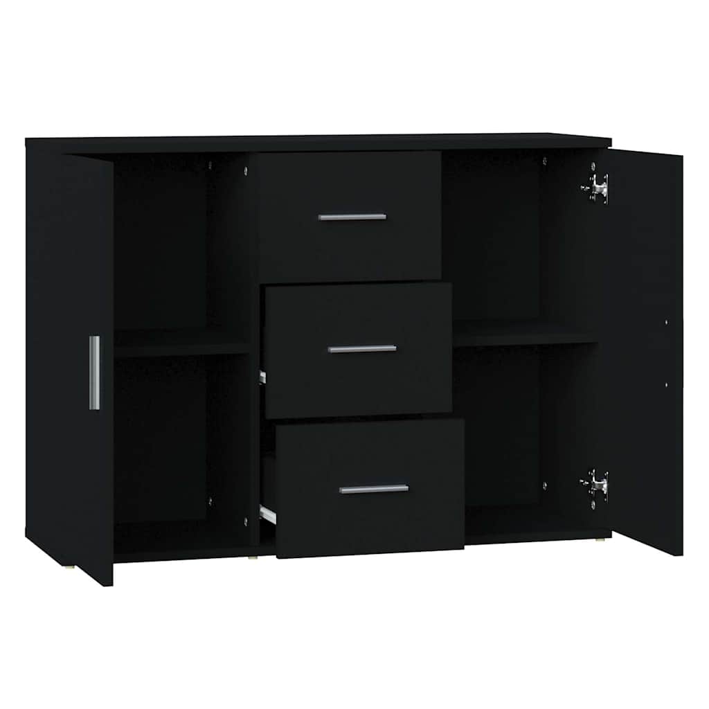 vidaXL Sideboard Black 91x29,5x65 cm Engineered Wood