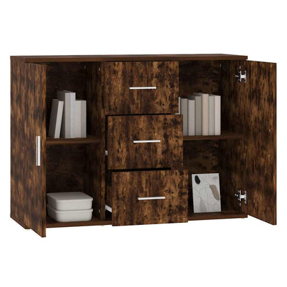 vidaXL Sideboard Smoked Oak 91x29,5x65 cm Engineered Wood