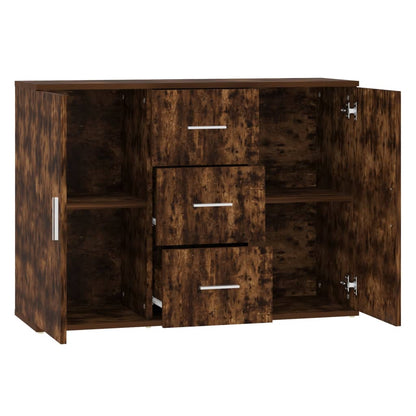 vidaXL Sideboard Smoked Oak 91x29.5x65 cm Engineered Wood