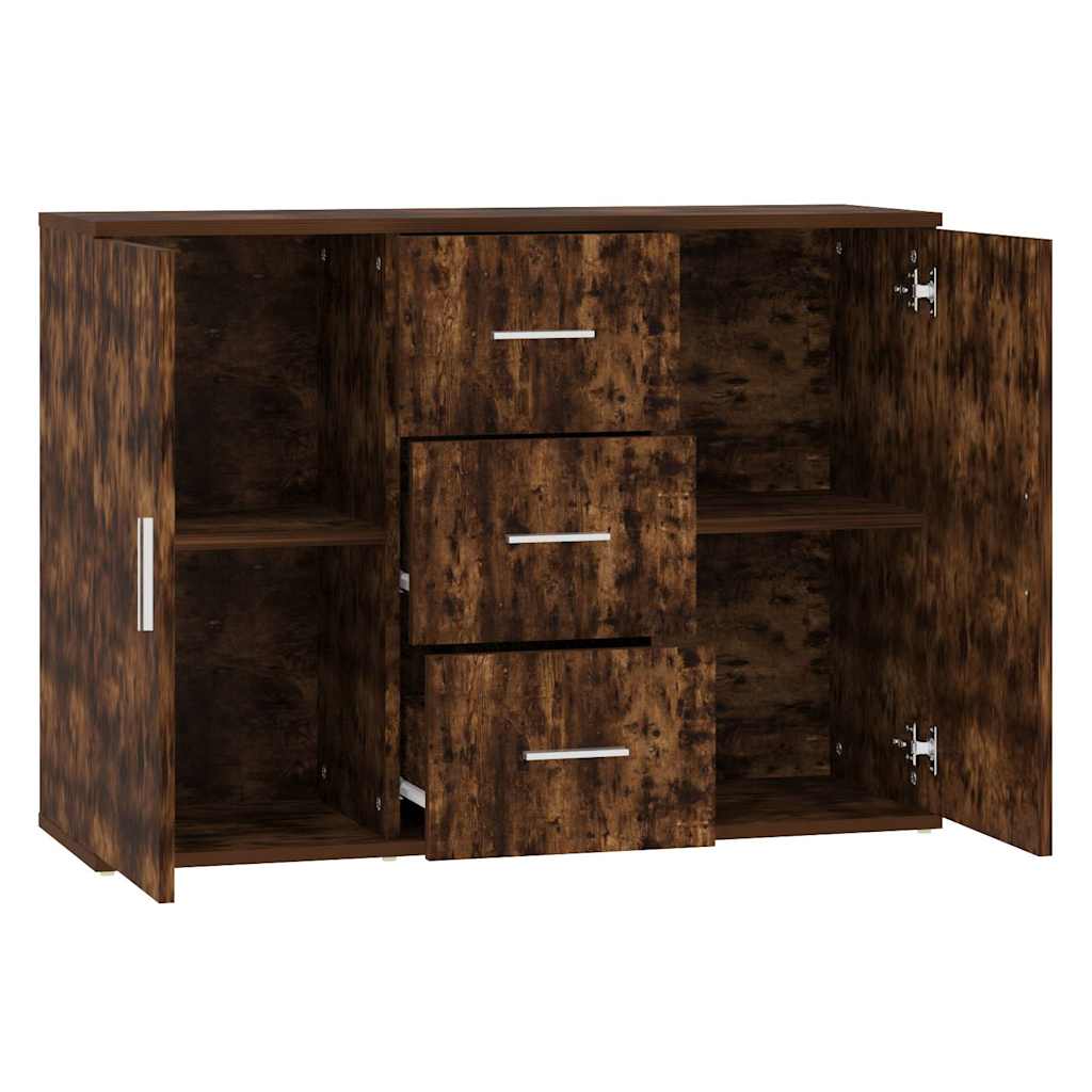 vidaXL Sideboard Smoked Oak 91x29,5x65 cm Engineered Wood