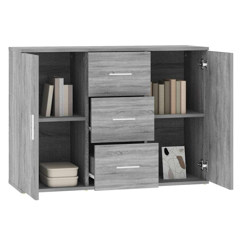 vidaXL Sideboard Grey Sonoma 91x29,5x65 cm Engineered Wood