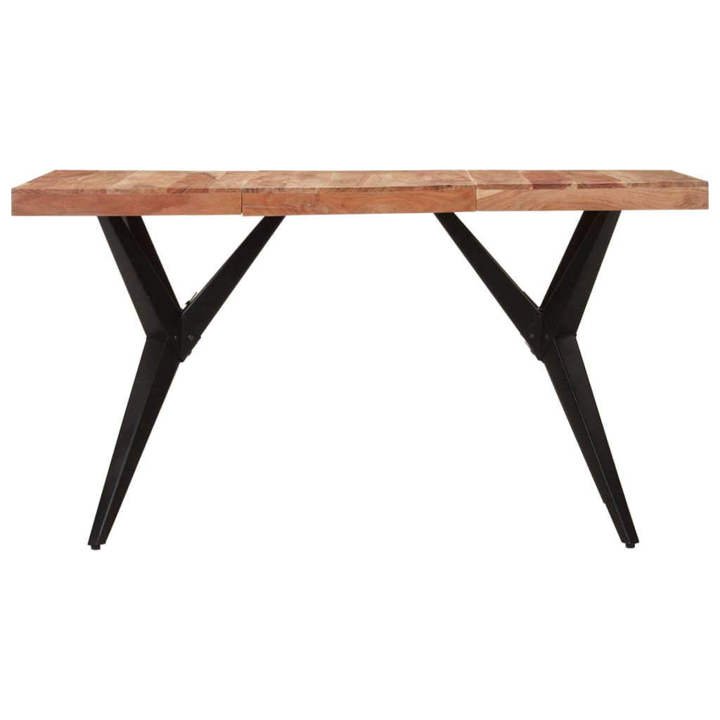 vidaXL Dining Table Black 140x70x76 cm Solid Wood Acacia