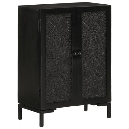 vidaXL Sideboard Black 55x30x77 cm Solid Wood Mango and Iron