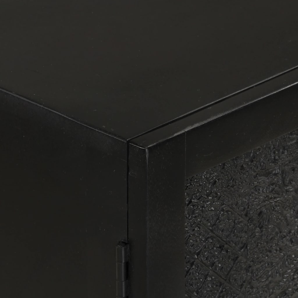 vidaXL Sideboard Black 55x30x77 cm Solid Wood Mango and Iron