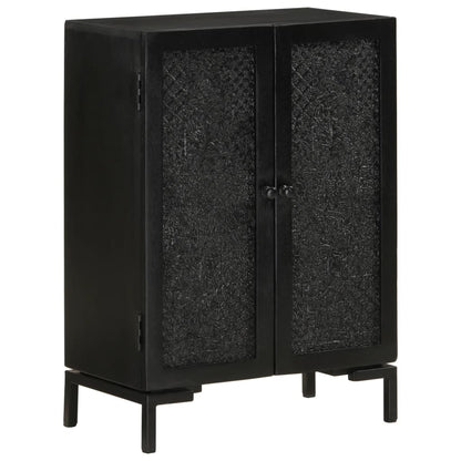 vidaXL Sideboard Black 55x30x77 cm Solid Wood Mango and Iron